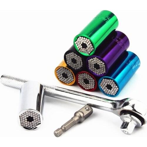 7-19mm Universal Wrench Torque Head Set Socket Sleeve Ratchet 3/8 Bushing Spanner Magic Grip Tool Multifunction Socket Wrench