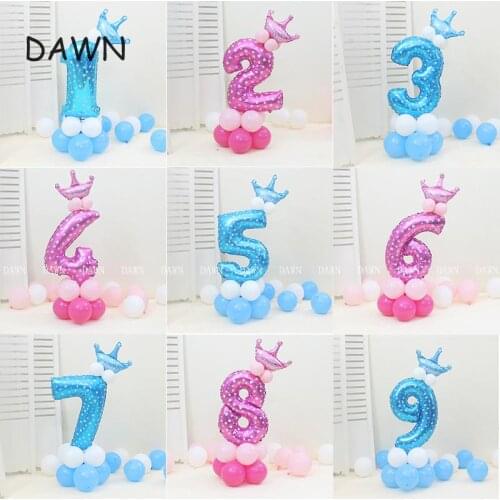 13pcs/set 32inch "1 2 3 4 5 6 7 8 9 " Years Blue Pink Number Foil Balloons Happy Birthday Party Decorations Kids balloon toys