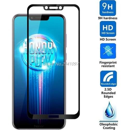 5D Full Cover Tempered Glass For Huawei Honor Play Anti Scratch Protective film For Huawei Honor Play All Glue Screen Protector