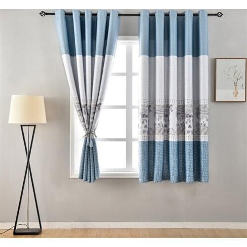 Blackout Short Curtains Skyscrapers Pattern for Living Room Bedroom Kitchen Window Treatments Home Decoration Drapes JL2810