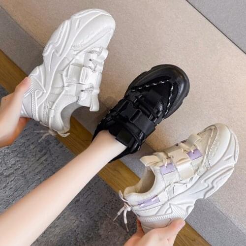 2021 New Women Tennis Female Platform Sneaker Fashion Sneakers Designers Chunky Vulcanized Shoes Casual Old Dad Shoes Lace-Up