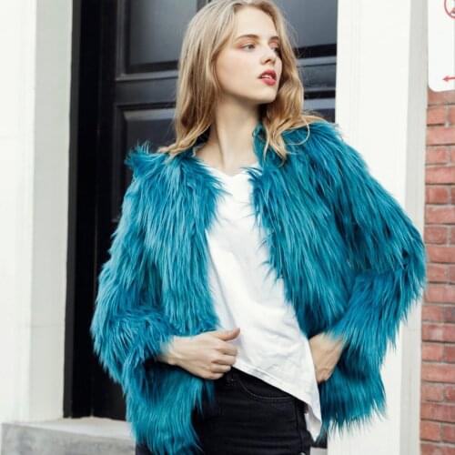 FNOCE 2020 winter new womens faux fur coats fashion trends casual long sleeve v-neck slim tassel plus velvet loose coats