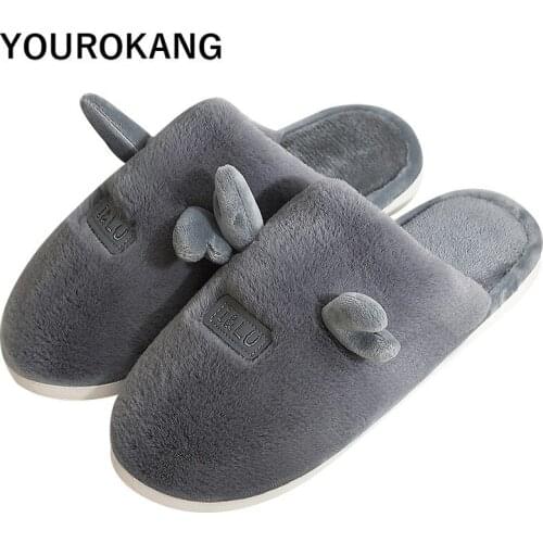 Winter Men Warm Shoes Flock Men Home Slippers Floor Cotton Unisex Couple Bedroom Shoes Plush Cartoon Male Slippers Outside 2020