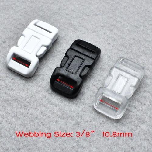 1/2"(11mm) Curved Side Release Plastic Buckle For Paracord Survival Bracelet/Dog Collar