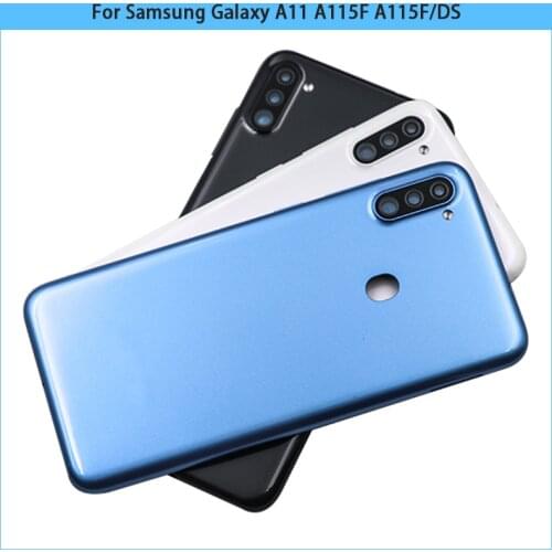 10PCS For Samsung Galaxy A11 A115F A115F/DS Battery Back Cover Rear Door Chassis Housing Case + Camera Frame Lens Logo Replace