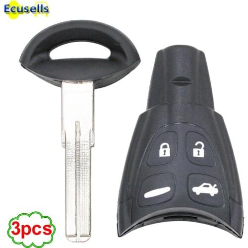 3pcs/lot Replacement 4 buttons remote KEY SHELL case fob for SAAB 9-3 2003 2004 2005 2006 2007