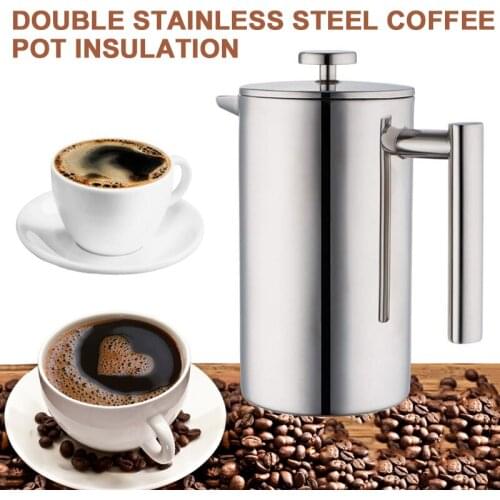 350ml Coffee Pot 304 Stainless Steel French Double-layer Coffee Pot Insulation Pot Espresso Latte Stove Filter Coffee Pot