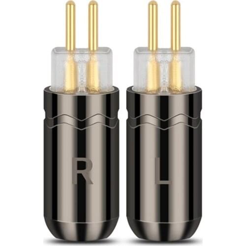 Earphone Plug For 0.78mm Audio Jack Gold Plated For UM3X W4R UE18 Headset Wire Connector Aluminum Alloy Shell 3.5mm Wire Hole