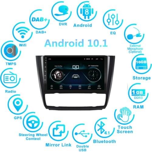 9'' Car Stereo Radio GPS Android 10.1 1+16GB for Auto AC MODEL For BMW E88 E82 E81 E87 2004-2011