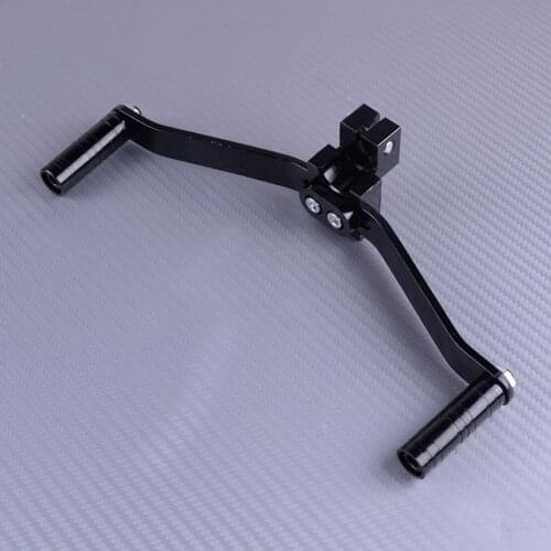 DWCX Aluminum Alloy Motorcycle Dual Head 2 Way Gear Shift Lever Footrest Pedal Shifter Replacement Black