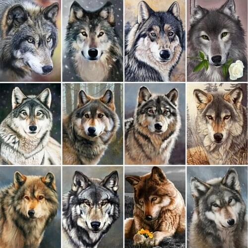 Evershine 5D DIY Diamond Embroidery Wolf Craft Kit Diamond Painting Animals Rhinestone Picture Mosaic Sale Home Decoration
