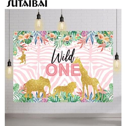 Baby Shower Background Tropical Jungle Animals Decoration Backdrop Newborn Wild One Birthday Photo Background Photography Studio