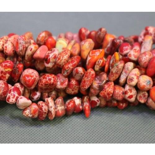 Kindgems Orange Emperor Imperial Chips Beads Gems Stone Beads Strand 15"/Diy For Jewelry Making for Women Necklace Accessories