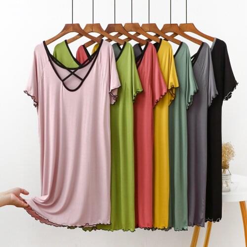 Summer pajamas womens dress 200 kg base long long skirt loose plus size summer home service nightdress