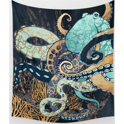 Marine Life Octopus Tapestry Wall Hanging Wall Decor Bedroom Home Decoration Wall Tapestry Yoga Mat