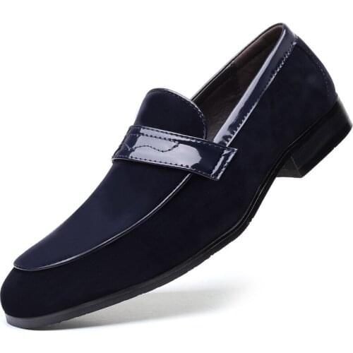 New Mens Large Size Formal Dress Shoes Peas Shoes One Foot on Loafers Frosted Slip On Mens Casual Shoes