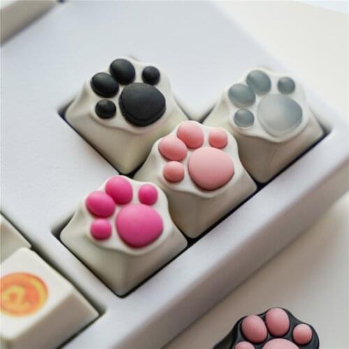 Soft Plastic Simulation Cat Scratching Keycaps Resin Personality Mechanical Keyboard Key-cap Transparent Single Animation Metal