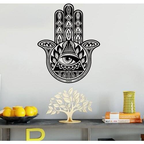 Hamsa Hand Wall Stickers Yoga Vibes Fatima Vinyl Decals DIY Bedroom Livingroom Decal home decoration accessories Stickers HY335