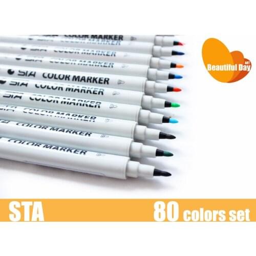 New Arrivel!! STA 3100 double point art marker pen 80 colors/set