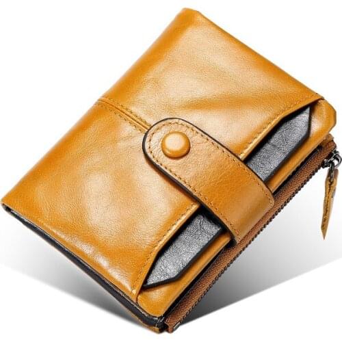 New mens leisure fashion leather anti-theft brush rfid cowhide wallet