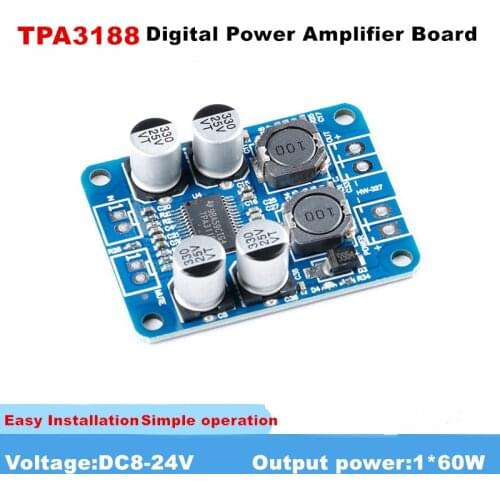 1*60 W TPA3118 PBTL Mono Digital Audio Amplifier Board AMP Module Chip Low Power Consumption DIY Speaker Stereo Circuit Board
