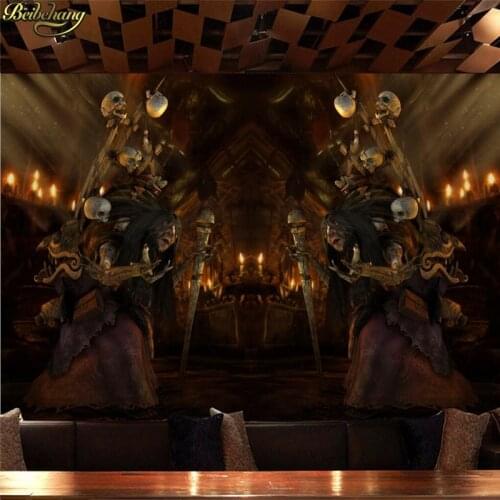 Beibehang Custom photo wall murals 3D stereo mysterious horror haunted house theme space KTV background wall papel de parede