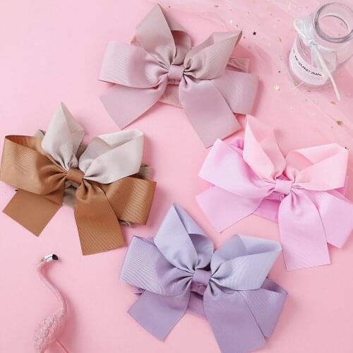 Big Bowknot Headband for Girl Nylon Headbands Sweet Headwrap Smooth Head Band Bows Beautiful HeadBand for Gift Hair Accessories