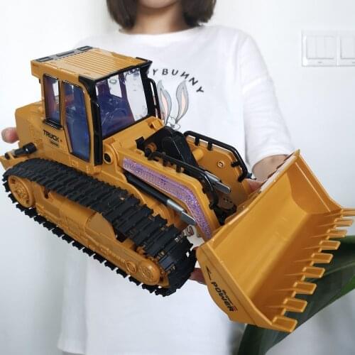 1/16 RC Truck Bulldozer Dumper Caterpillar Tractor Model Engineering Car Lighting Excavator Radio Controlled Car Toys For Boys