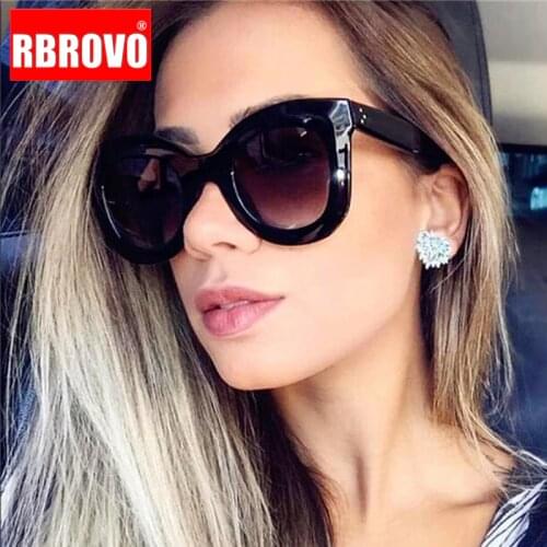 RBROVO 2021 Designer Vintage Sunglasses Women Square Cat Eye Glasses Women Luxury Brand Eyewear Female Mirror Gafas De Sol Mujer