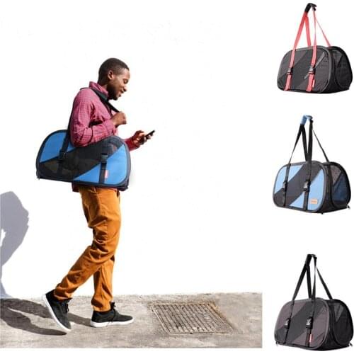 Pet Dog Bag Mesh Cat Carrier Airline Approved Backpack Bags Mesh Soft-sided Pets Handbag For Small Puppy Outgoing Travel Bag