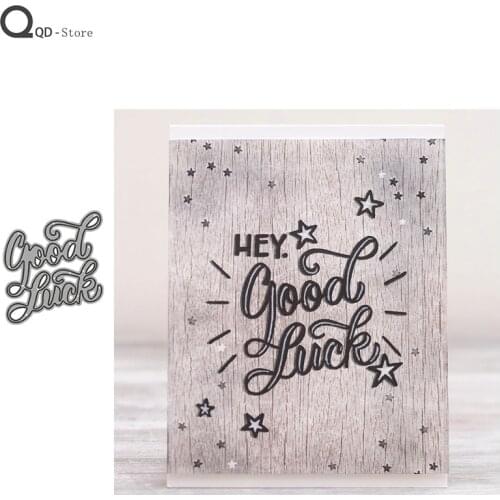 Good Luck Letter Model Cutting Dies Stamps Dies Scrapbooking Mold Cut Childrens Handmade Tools DIY Craft Decoration Metal Dies