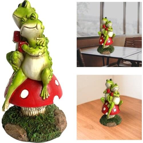 Resin Couple Frog Figurines Outdoor Animal Statue Yard Garden Decoration Ornament Flower Bed Modern Decorative Crafts