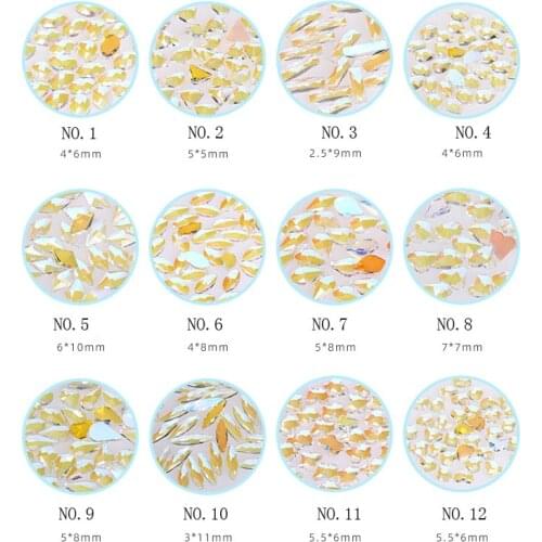 Swarovsky Fluorescent Shiny Rhinestones Glue On Nails Rhinestones Crystals Different Glass Strass Fancy Stone DIY Accessories