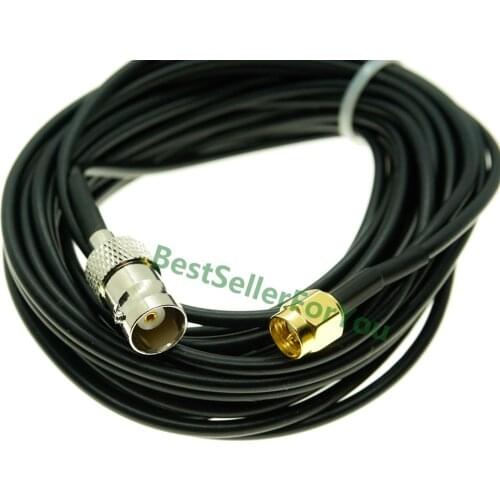 Extension Cable SMA Male Connector To BNC Bulkhead Female 50-Ohm RG174 RF Cable