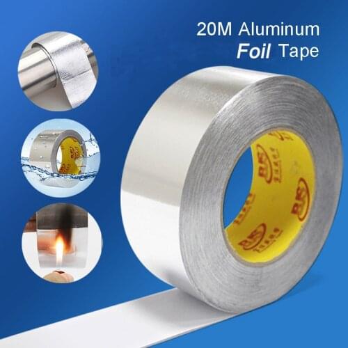 20M Aluminum Foil Seal Tape High Temperature Resistant Self Adhesive Tape Super Strong Waterproof Pipe Repair Tape Dropship