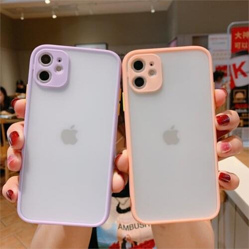Camera Protection Phone Cover for iphone 12 mini 11 Pro Max XR XS Max X 8 7 6 Plus SE 2020 Translucent Bumper Hard PC Case