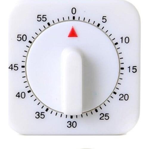 ZLinKJ 1 Pc 60 Mins New Kitchen Nice White Novelty Mechanical Wind-Up Cooking Count Up Timer Reminder Counter Alarm