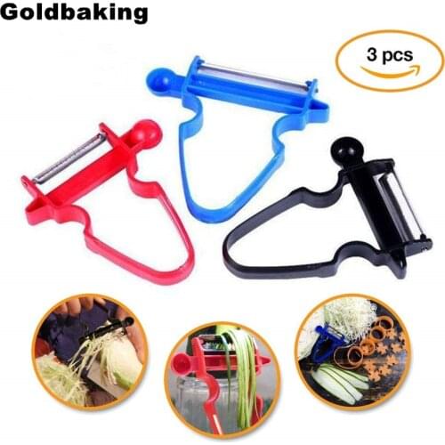 Goldbaking 2018 New Magic Trio Peeler Multifuction Vegetable Slicer Shredder Peel Anything In Seconds 3 Pieces Peeler Set