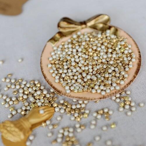 10PCS 4MM Wide All Brass And Pearl Buttons Eva Garment Accessories DIY craft
