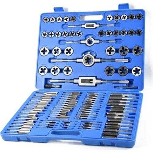 110pcs/set tap die set M3-M12 M6-M20 Screw Thread Metric Taps wrench Dies DIY kit wrench screw Threading hand Tools Alloy Metal