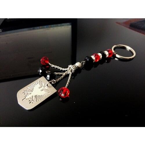 2pc/Lot Albania Necklace Flag Keychain Kosovo Bag Keyring Albanien Patches Cufflinks Pin Kosoves Shqiperi Albanie Phone Case