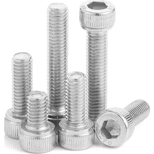 20pcs M3 M4 M5 6/10/16/20/25/30/40mm DIN912 A2-70 304 Stainless Steel Hexagon Socket Head Cap Screws Hex Cylindrical head Bolts