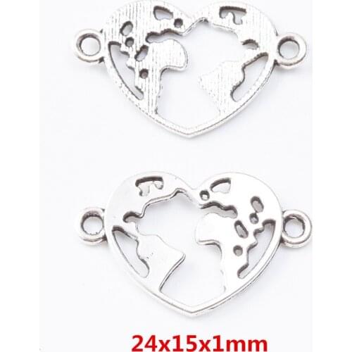 25/35 pcs Multi-hanging earth map connector Pendant fit charm Fashion Bracelet necklace DIY Jewelry accessories 7246-7248