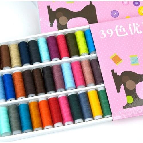 39pcs/Box High Tenacity Cotton Machine Embroidery Sewing Threads Hand Sewing Thread Craft Patch Steering-wheel Sewing Supplies