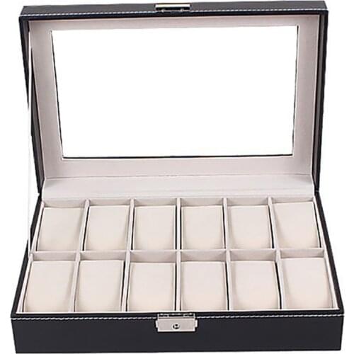 6/10/12 Slots Travel Watch Box Superior PU Leather Storage Case Display Organize