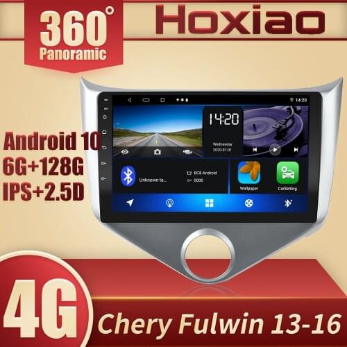 6G+128G 9” 2Din Car Radio Android 10.0 Multimedia Autoradio Bluetooth Stereo Player GPS For Chery Fulwin 2 Very A13 2013 - 2016