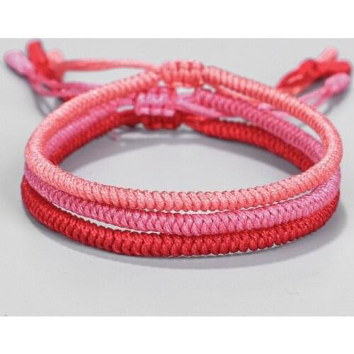 Handmade Lucky Bracelet For Women Tibetan Buddhist Braided Lucky Knots Rope Bracelet Size Adjustable