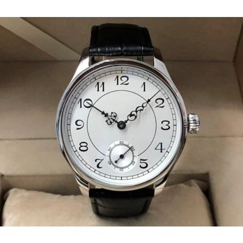 Sapphire crystal or Mineral glass 44mm no logo Enamel White dial Asian 6498 17 jewels movement Mens Mechanical watches 80-20