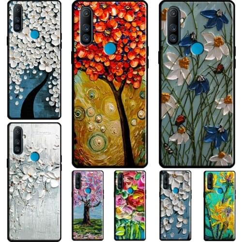Boho Flower Art Abstract oil painting Case For OPPO Realme 8 Pro C3 C15 C21 6 7 Q3 Pro GT Neo Cover For OnePlus 9 8 Pro 8T Nord