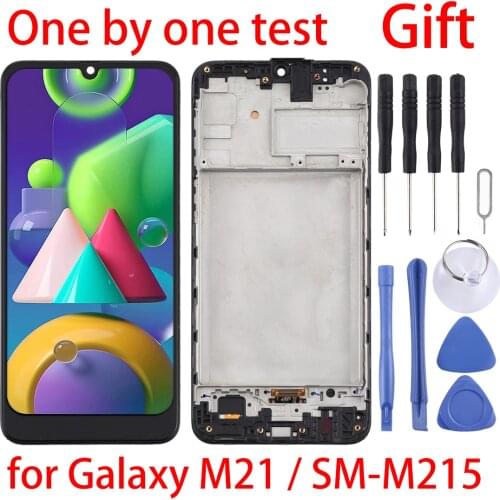 For Galaxy M21/SM-M215 TFT Material LCD Screen and Digitizer Full Assembly With Frame for Samsung Galaxy M21/SM-M215